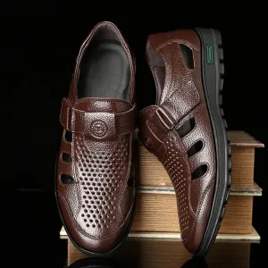 Men's Summer Genuine Leather Breathable Sandals
