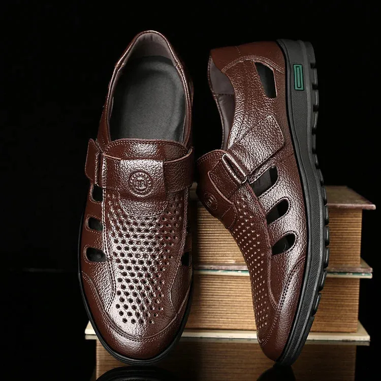 Men's Summer Genuine Leather Breathable Sandals