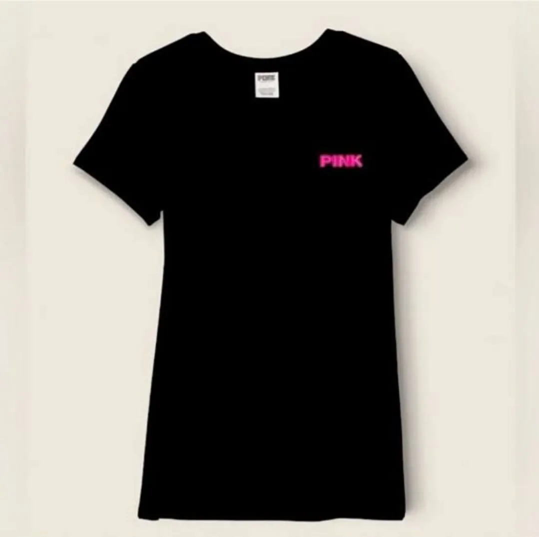 PINK Shine Logo Perfect T-Shirt, S */