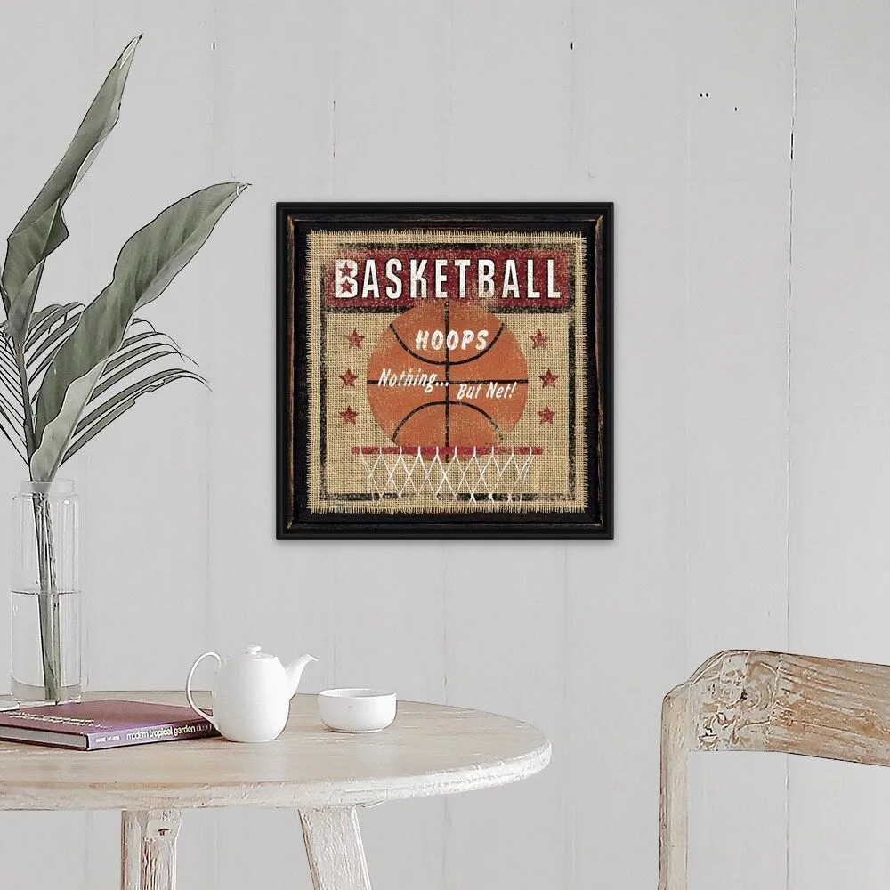 "Basketball" Black Float Frame Canvas Art