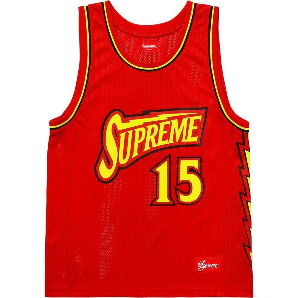Supreme Bolt Basketball Jersey Red